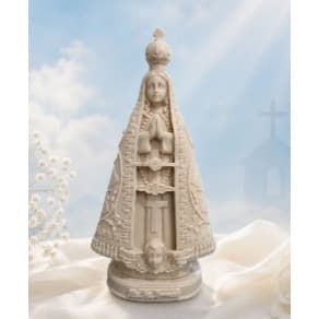 Escultura Imagem Nossa Senhora Manto Relevo Resina Para Decorar 20cm