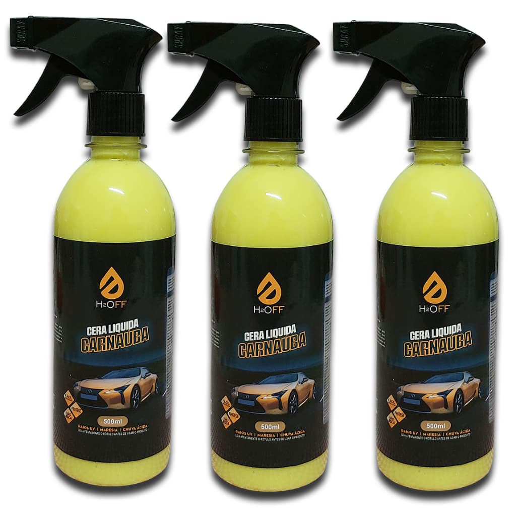 Kit 3 Ceras de Carnaúba Pronto Uso Proteção e Brilho - 500ml