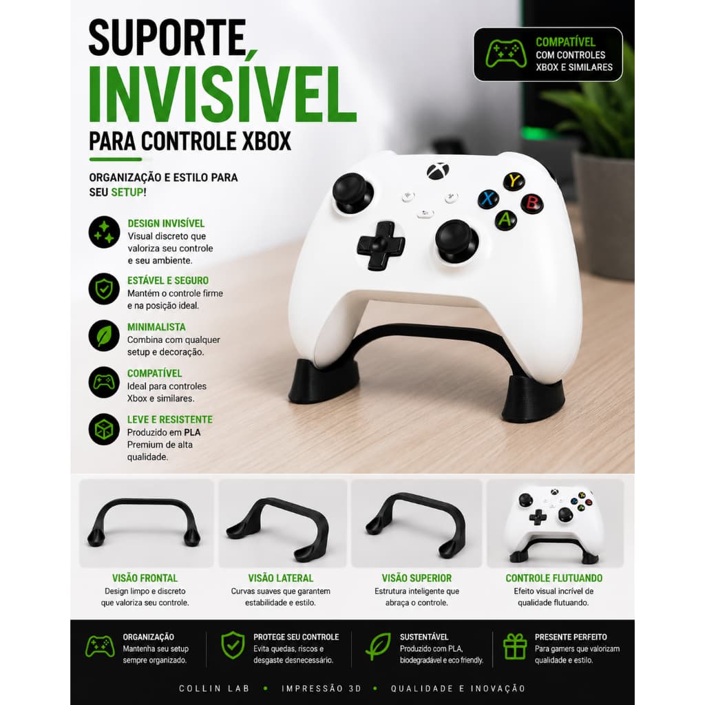 Suporte Invisível para Controle Xbox
