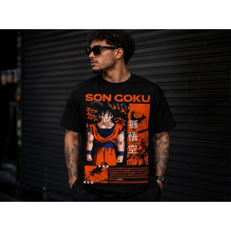 Camisa Anime Geek Dragon Ball, Jujutsu Kaisen, Demon Slayer Unissex