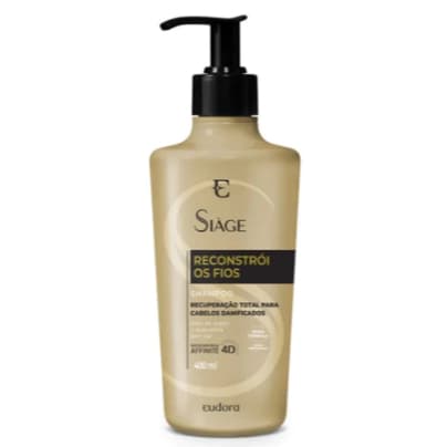 Shampoo Eudora Siàge Reconstrói os Fios 400ml - Dobro de Força e Hidratação Intensa