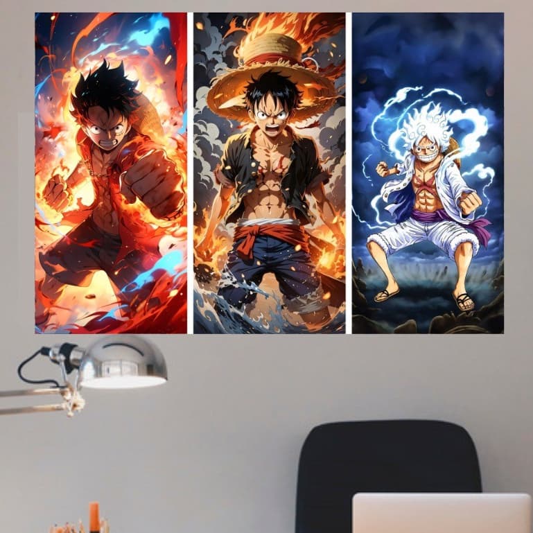 3 quadro Decorativo Épico, mundo dos piratas,animes atual!envio imediato