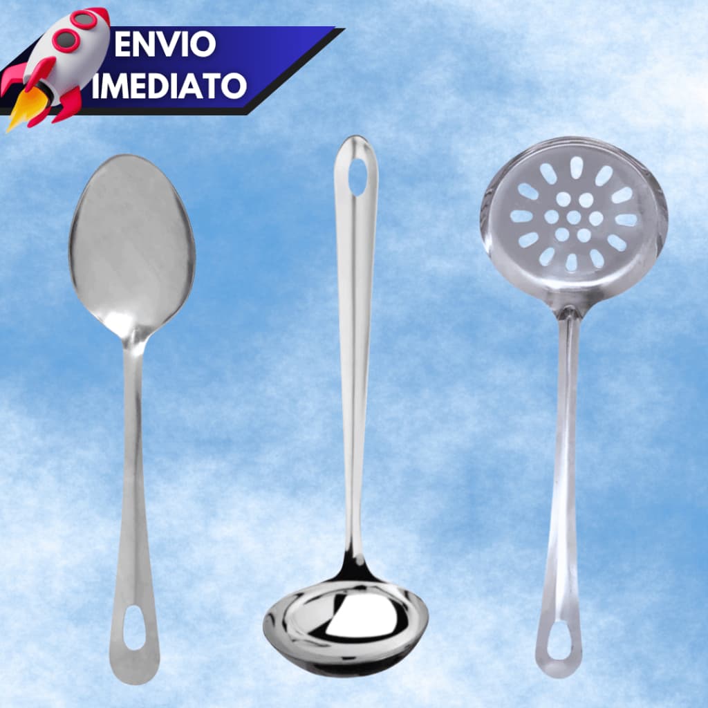 Utensílios de Inox Concha/Colher de Arroz/Escumadeira Para Cozinha, Restaurantes e Buffets