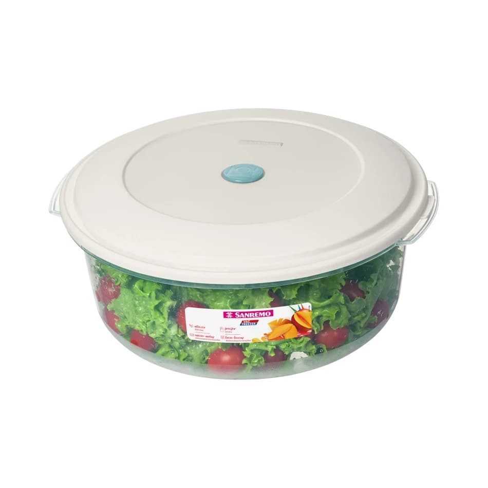 Pote Redondo Grande Plástico Hermético Vac Freezer Sanremo 4,45l