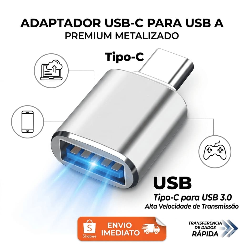 Adaptador Conector Tipo C para USB 3.0 OTG Conversor Macho USB-C adaptador de Sincronização-de Dados