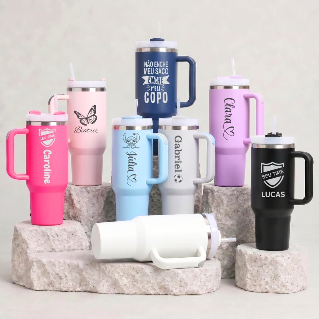 Copo Garrafa Personalizado 1200ml Térmica Garrafa Caneca 1.2L Canudo C/ Tampa Chá Café Água Canudo Tampa