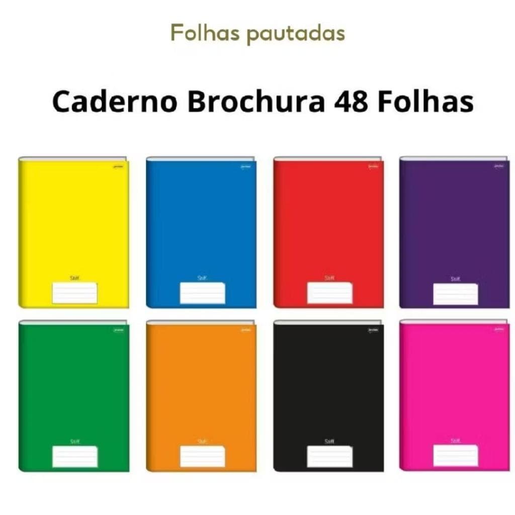 KIT 3 Cadernos Tilibra Brochura Capa Dura 48 Folhas - Dura, Pautadas, Portátil