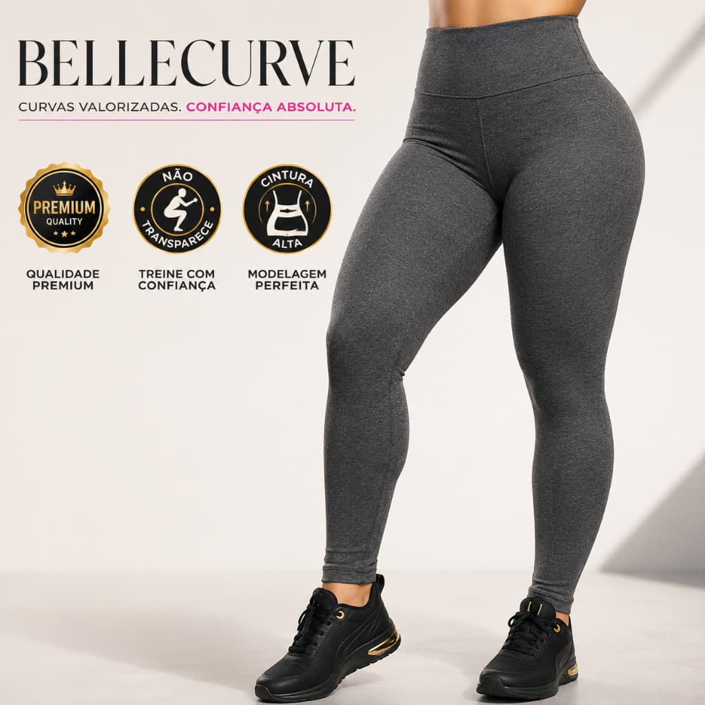 Legging Academia Suplex Lisa Premium não Transparece - Cinza (G)