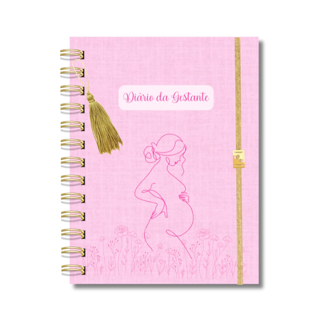 Planner da Gestante Diário Agenda Mãe de Menina Planejamento Capa Rosa Gestação Presentes Grávidas Exames Consultas