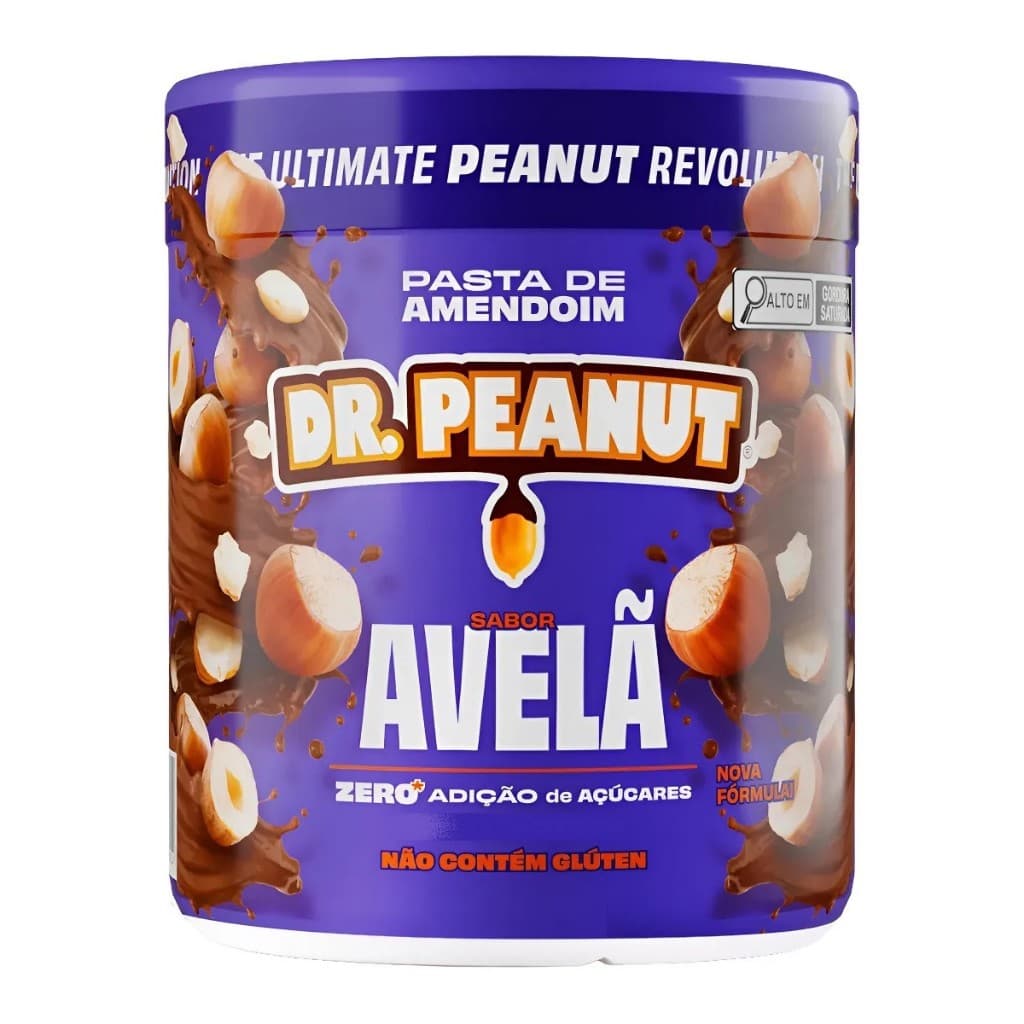 Pasta De Amendoim 250g Dr. Peanut Cremosa Avelã leite em pó