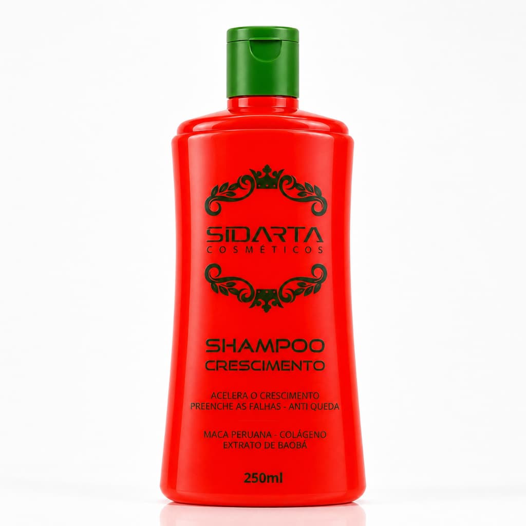 1 Shampoo de crescimento (F) anti-queda e fortalecimento 250ml - SIDARTA COSMÉTICOS