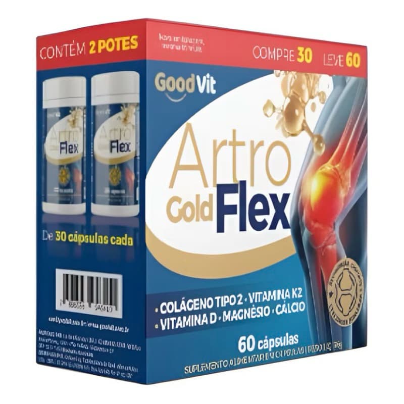 Artro Flex Colageno Tipo 2 Calcio Magnesio Vit. D K 60 Caps - Sem Sabor