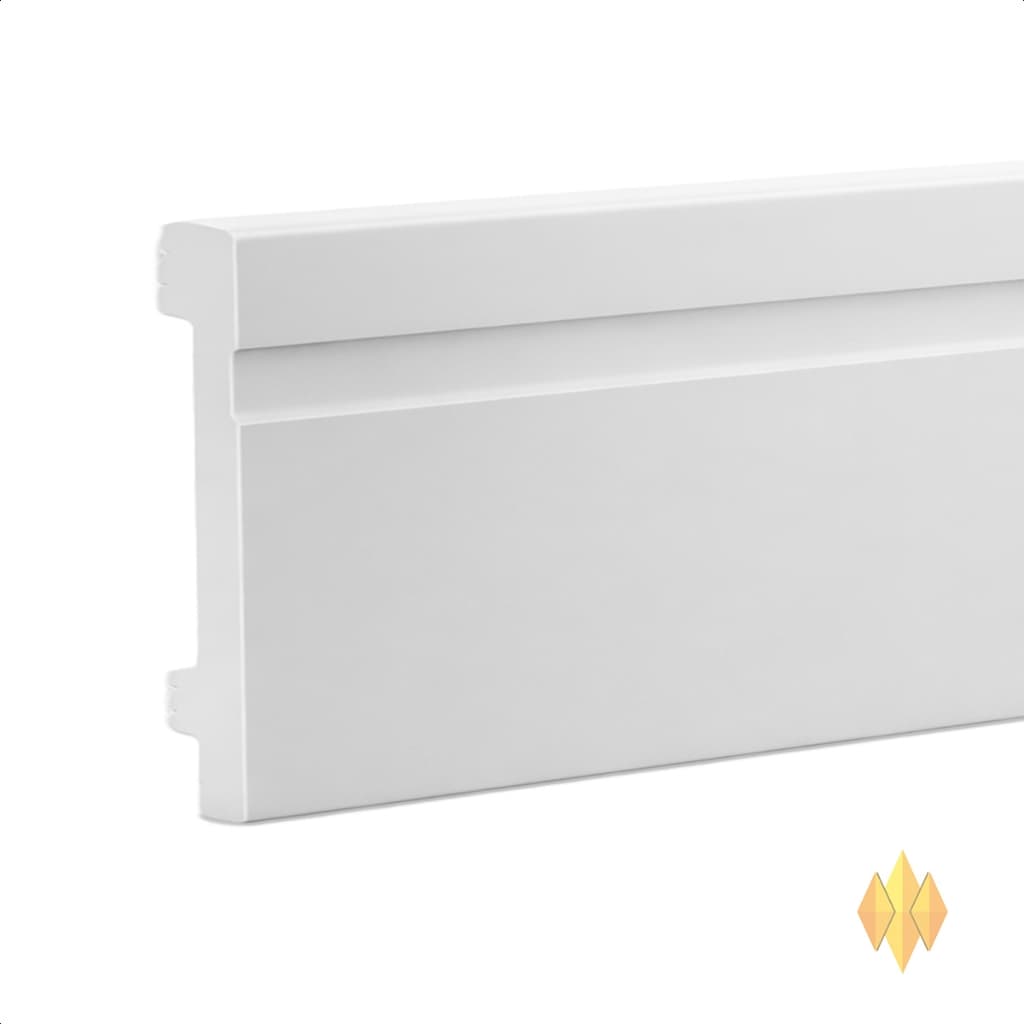 Kit 26 Rodapé Poliestireno 7cm - 90cm Altura