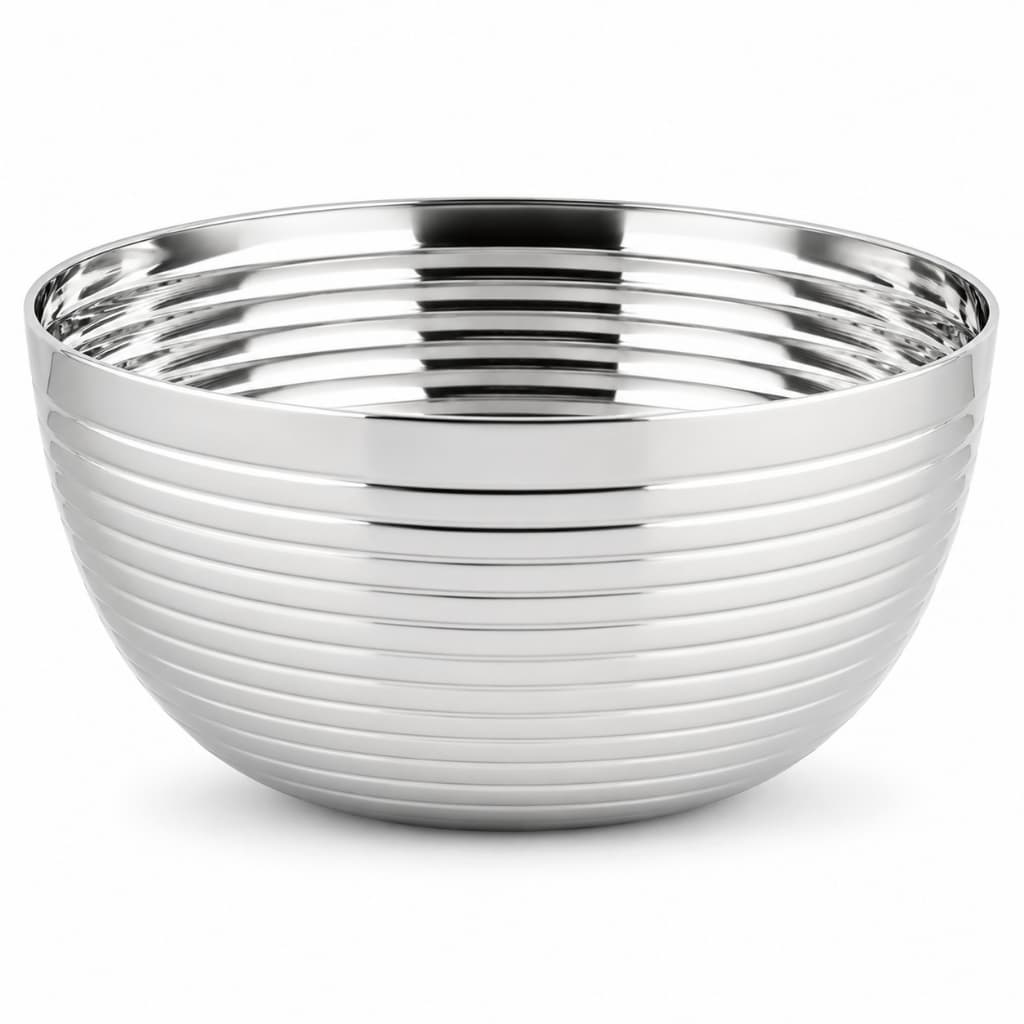 Tigela Bowl Em Aço Inox Redondo 3,5 Litros Bacia Vasilha Saladeira Multiuso
