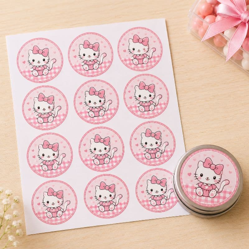 Adesivos Personalizados Festa Infantil 4cm Nome e Idade Qualquer Tema