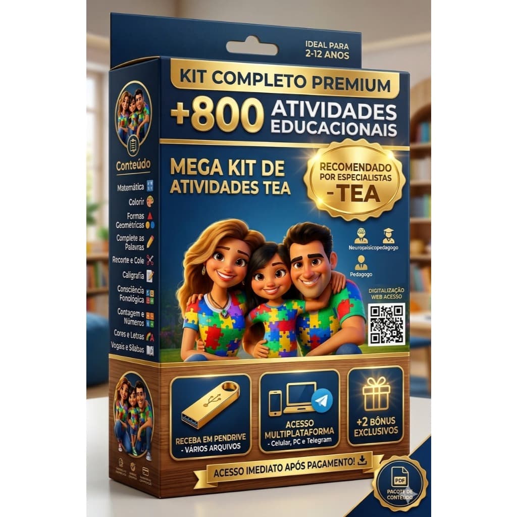 PENDRIVE COM MAIS DE 800 ATIVIDADES ADAPTADAS PARA AUTISTAS!