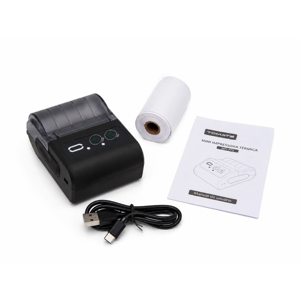 Mini Impressora Térmica Bluetooth Portátil 58mm Sem Tinta Compatível Android iOS USB Recarregável