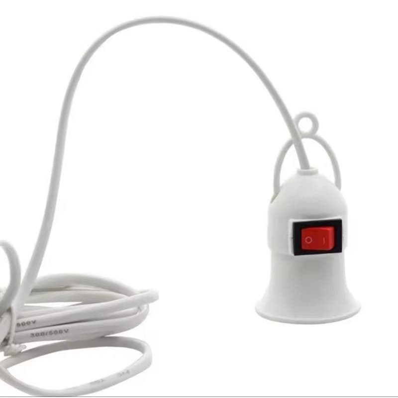 Suporte de lâmpada E27 com interruptor e cabo de 1,9M