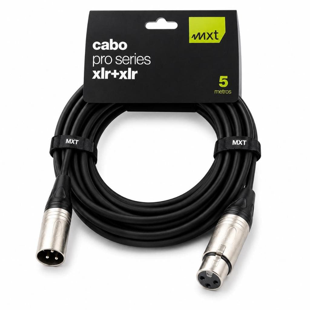 Cabo Microfone XLR Macho XLR Fêmea 5m MXT Profissional Para Mesas De Som Interfaces De Audio Mixers top