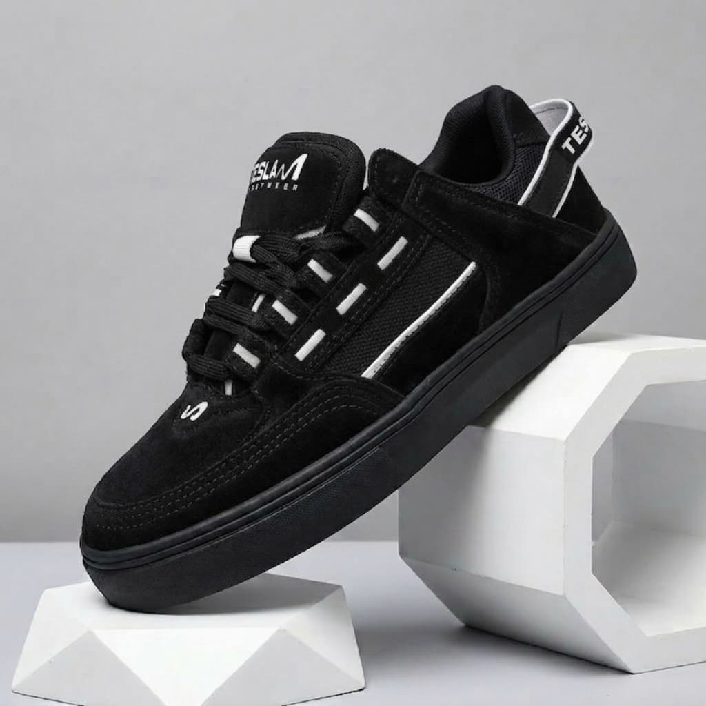 Tenis Masculino Casual Streetwear Skate Confortavel Preto Tesla Coil