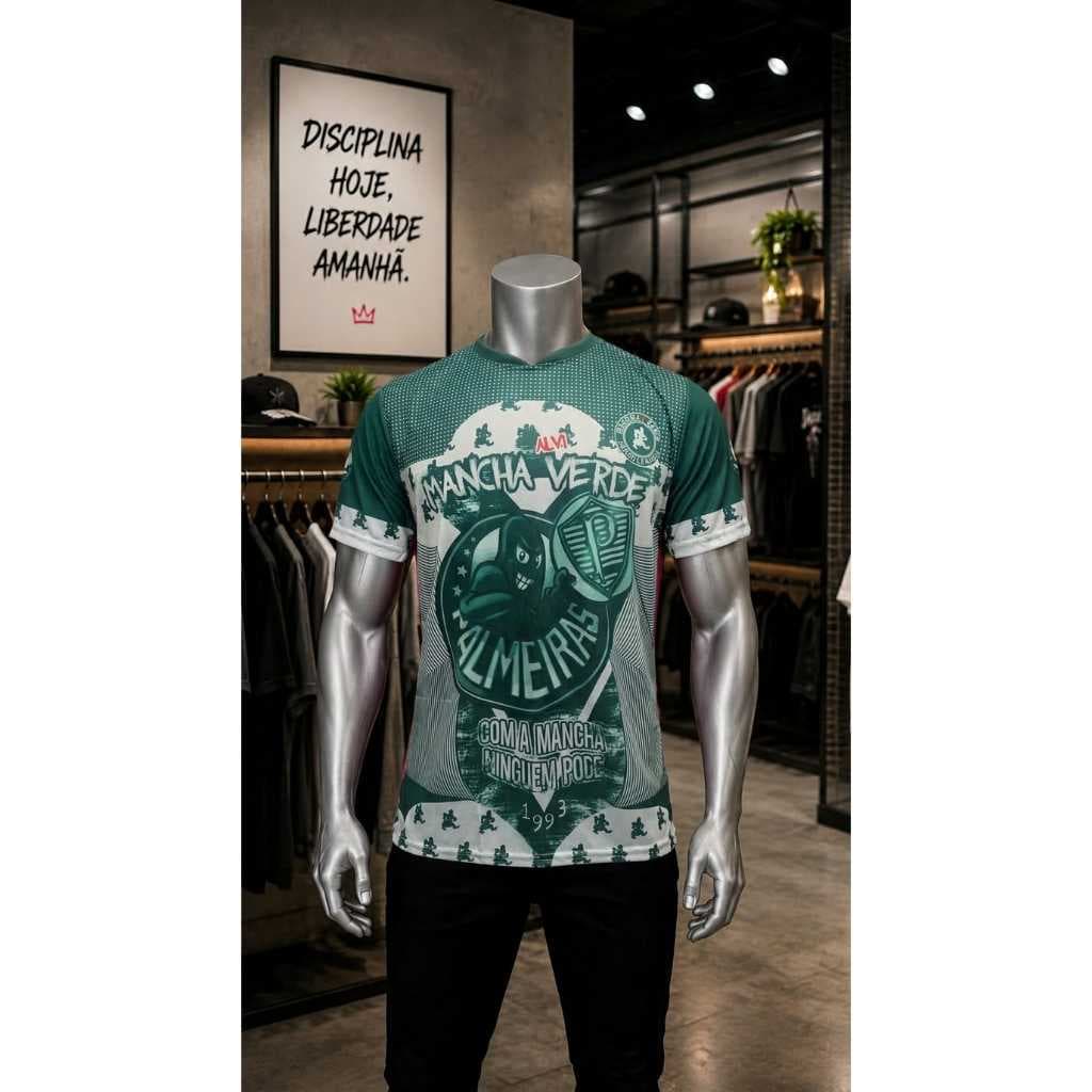 Camiseta Torcida Mancha Verde Estilo Alviverde Casual