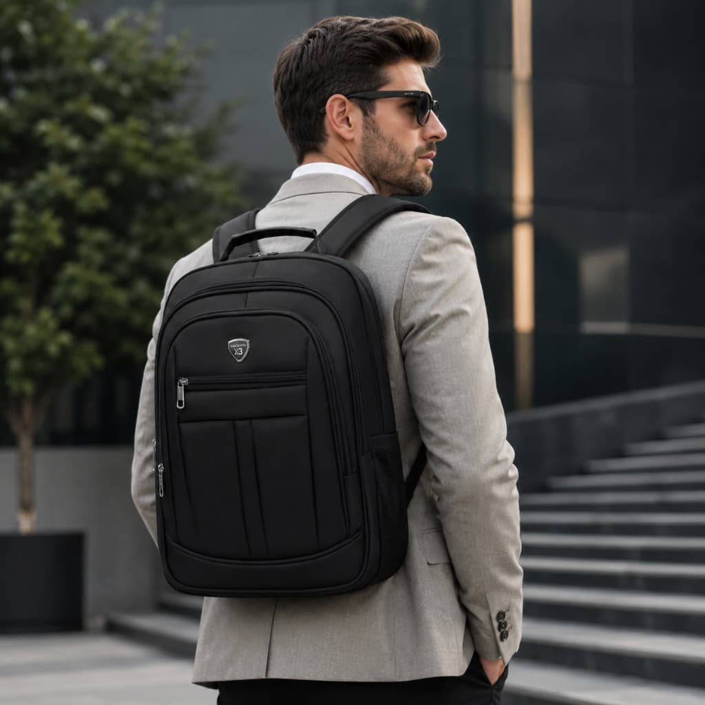 Mochila Executiva Zíperes Duplos Reforçada Grande Impermeável USB Trabalho Faculdade