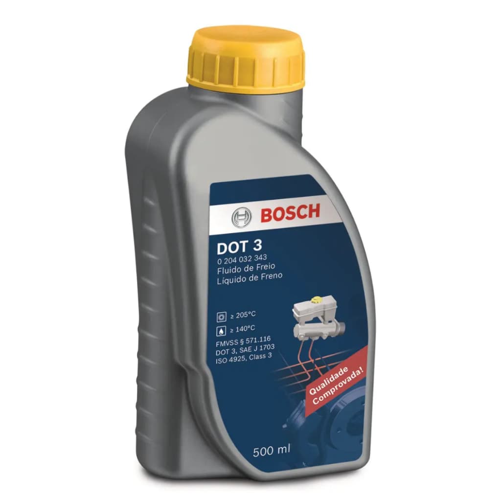 Fluido de Freio Dot 03 Bosch 500ml Original Universal Carro Moto Reservatório