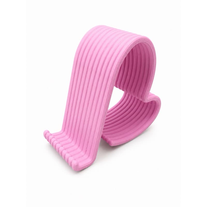 Suporte de Celular Coração Rosa e Branco | Porta Celular de Mesa | Suporte Decorativo para Smartphone