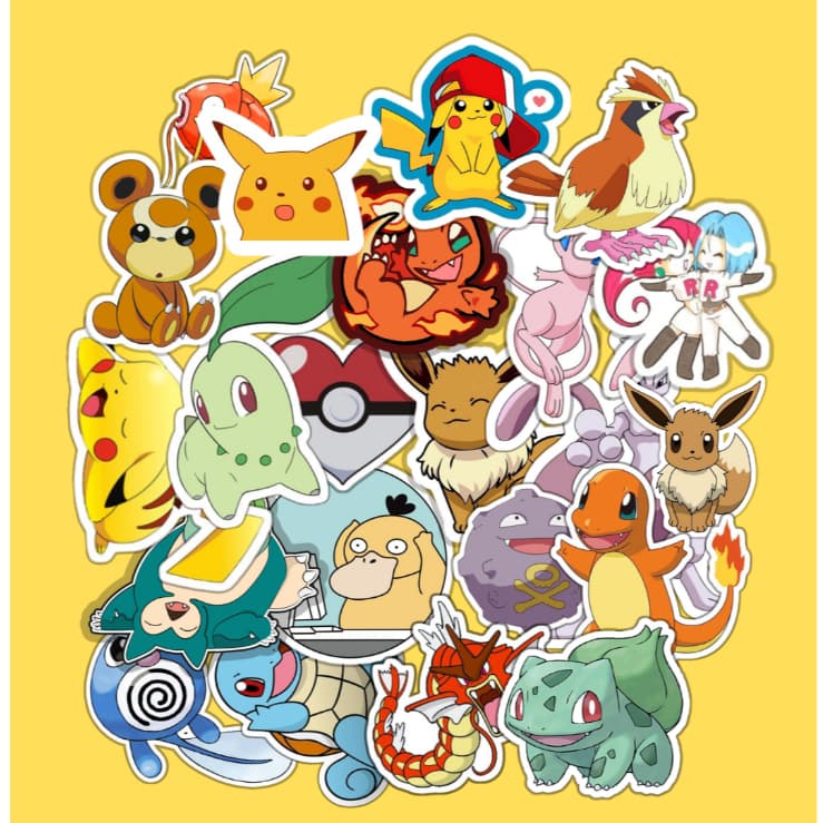 Pacs Adesivos Pokemon Variado Pikachu Bulbasaur Charmander Para Caderno Notebook Colagem Papelaria