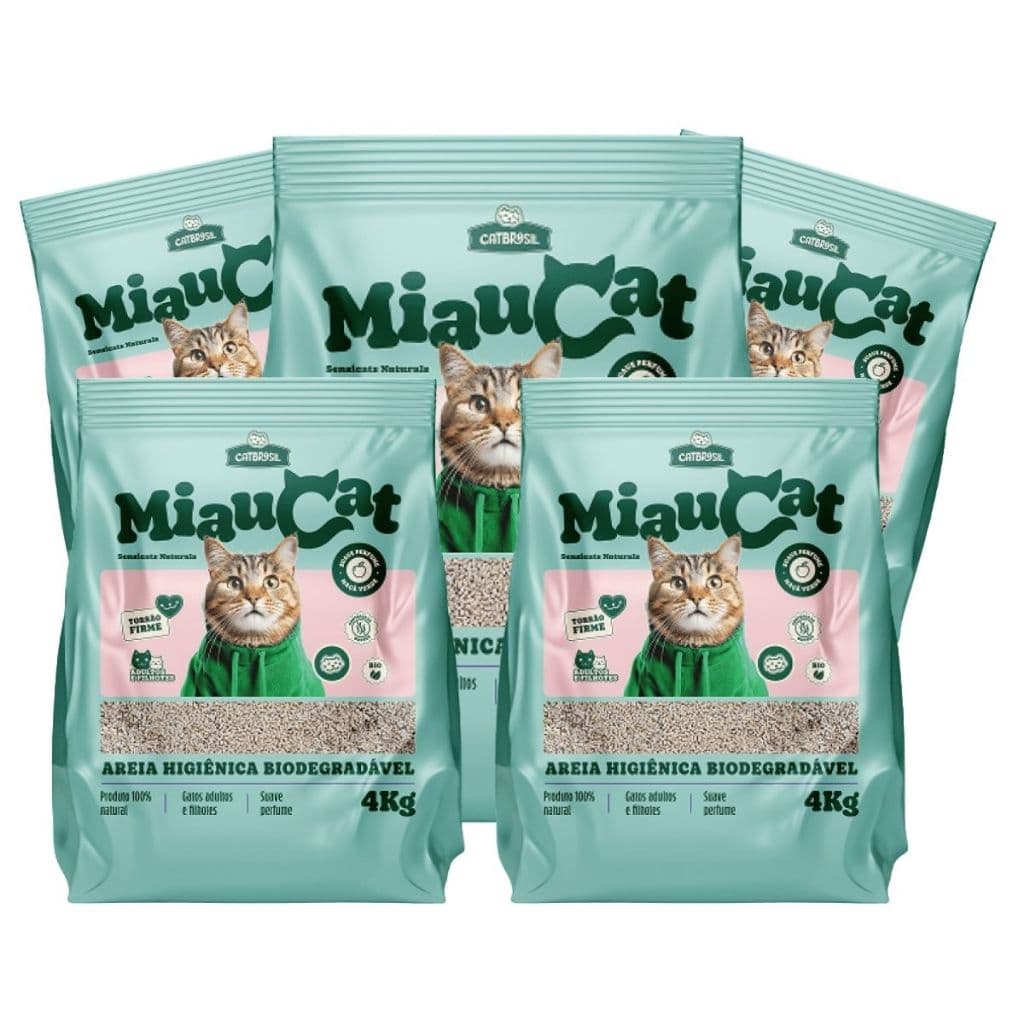 Areia Higiênica para Gato Miau Cat Perfumada 20kg Alta Absorção Controle de Odores