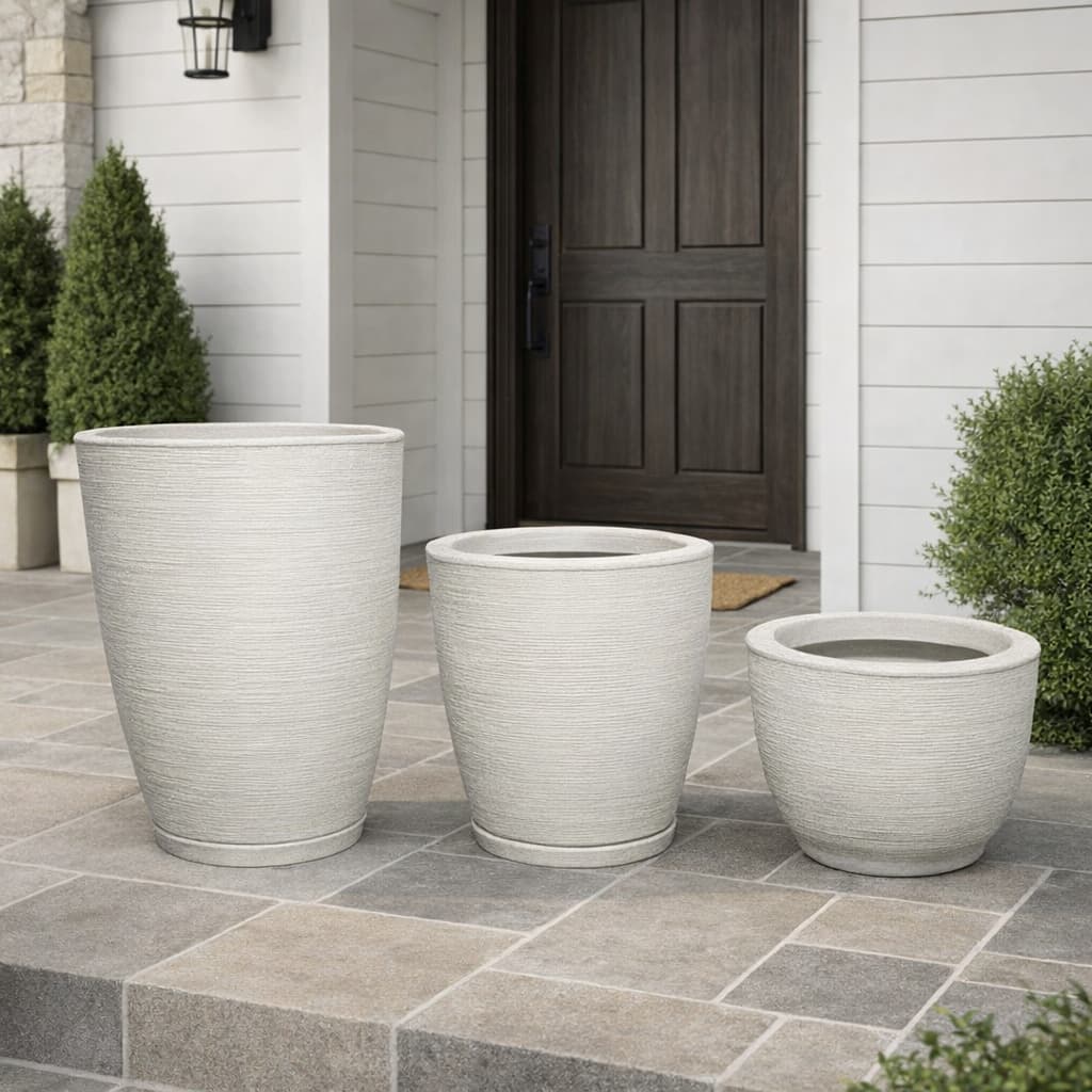 Kit Vaso Coluna G Vaso Coluna M Vaso Cumbuca Plantas Flores Ornamentais Decoração Casa Ambientes