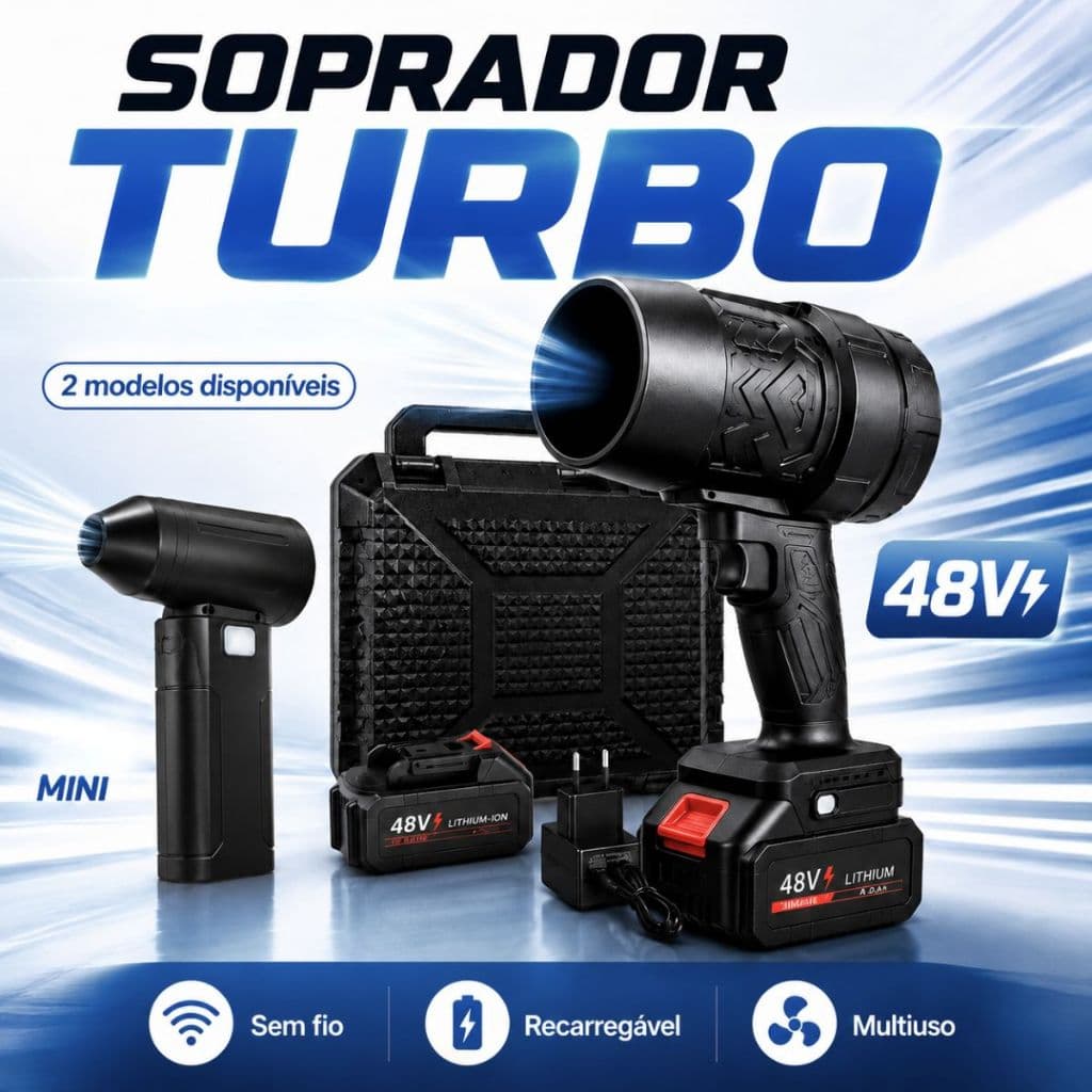 Soprador De Ar Portátil Turbo Folhas Pó Pequeno E Grande Sem Fio Limpeza Geral Secador Automotivo