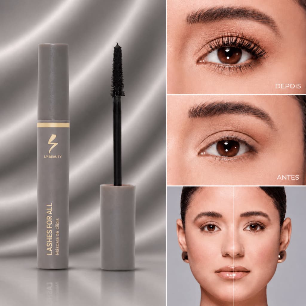 Máscara De Cílios Para Volume Alongamento Lashes For All LP Beauty Longa Duração