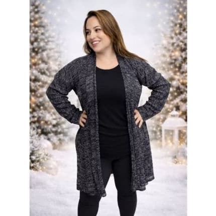 Kimono Plus size Cardigan Mescla Casaco Aberto Inverno Frio Tricot