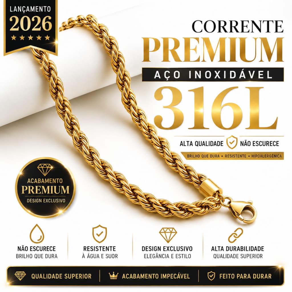 COLAR FEMENINO EM AÇO INOXIDÁVEL 316L -ACESSORIOS-COLAR MASCULINO