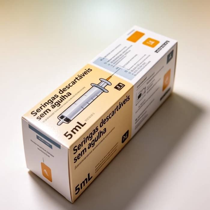 Seringa Descartavel Descarpack de 5ml Bico Luer Lock sem agulha caixa com 100 unidades