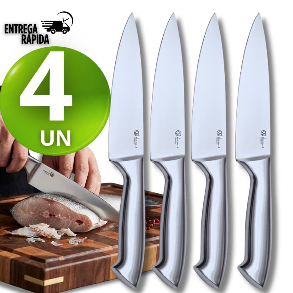 Facas Corte Peixeira 6 Profissional Açougueiro Peixaria Churrasco Cozinha Inteiriça Inox Ferramenta Preparar Pescado