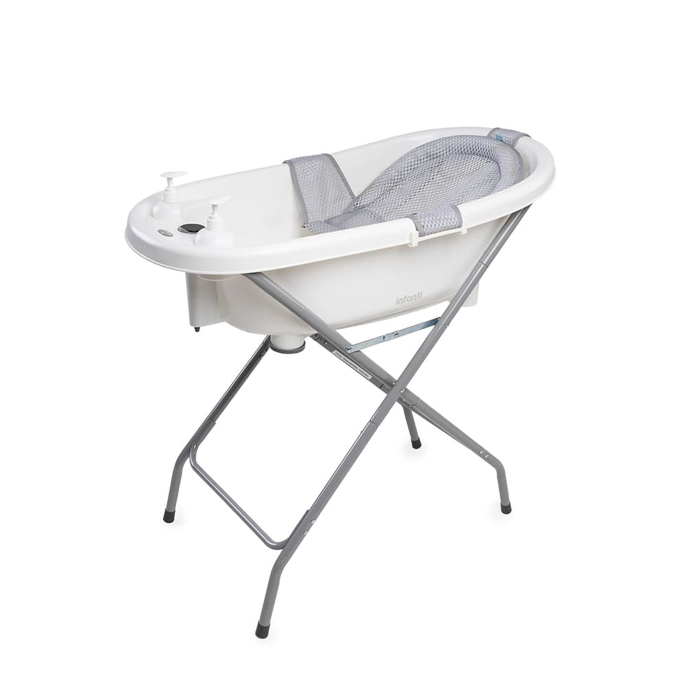 Banheira Fontana Duo com Suporte branco e cinza Infanti