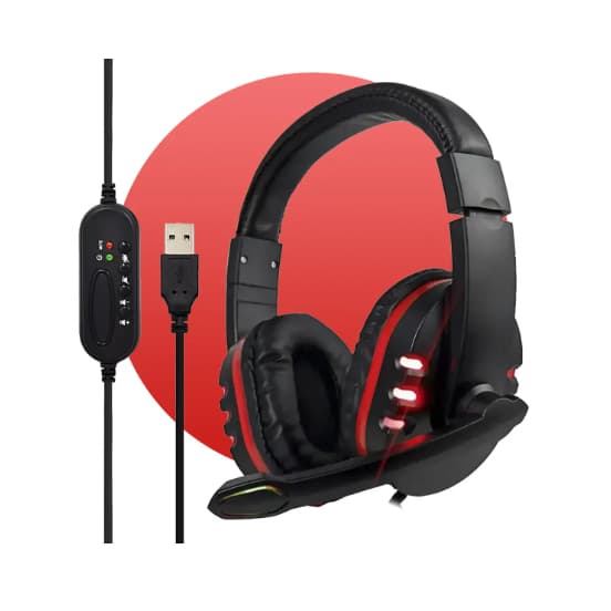 Fone Headset Fone Gamer Led RGB microfone USB P2 PS3 Para PC Computador Celular Headphone Videogame