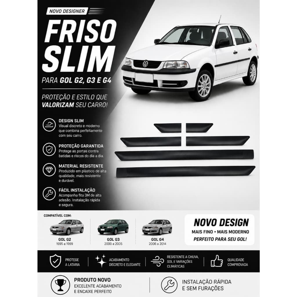 friso de porta gol g2 g3 g4 4 portas slim