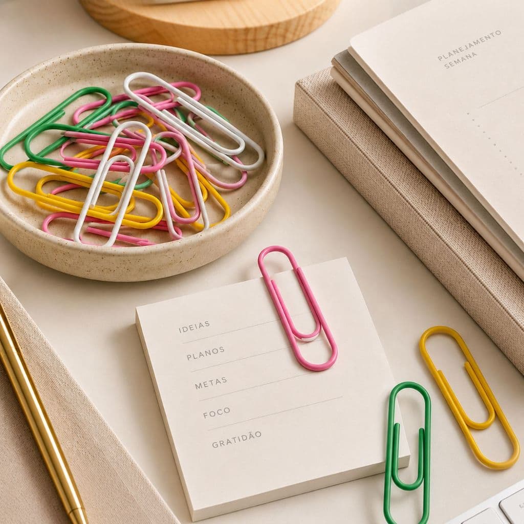 Clips Para Papel Colorido 100/200/300 Unidades - Cores Sortidas - Prendedor de papel - Clipes De Papel