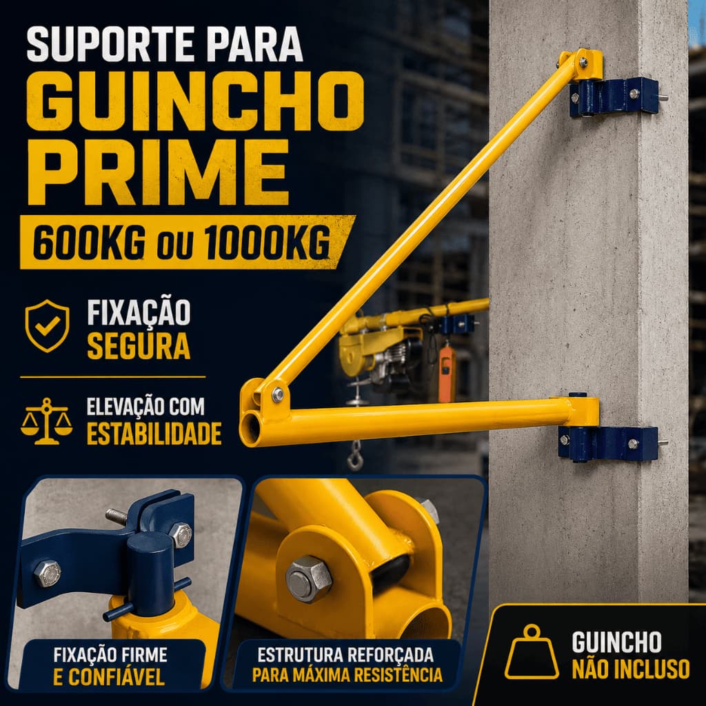 Suporte Menegotti Prime 600kg 1000kg Para Guincho de Coluna Elétrico Pedestal Elevação de Cargas