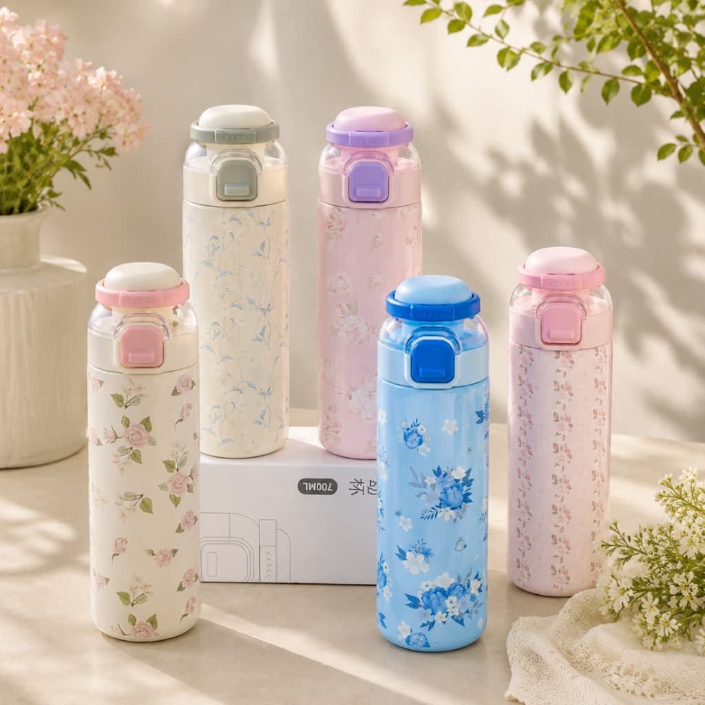 Garrafa térmico de alto valor para meninas 2026, 700ml com canudo é particularmente bonito 1465