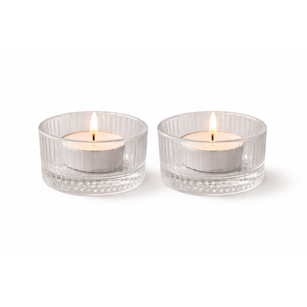 Kit Castiçal 2 Peças Vidro Cristal Porta Velas Decoração