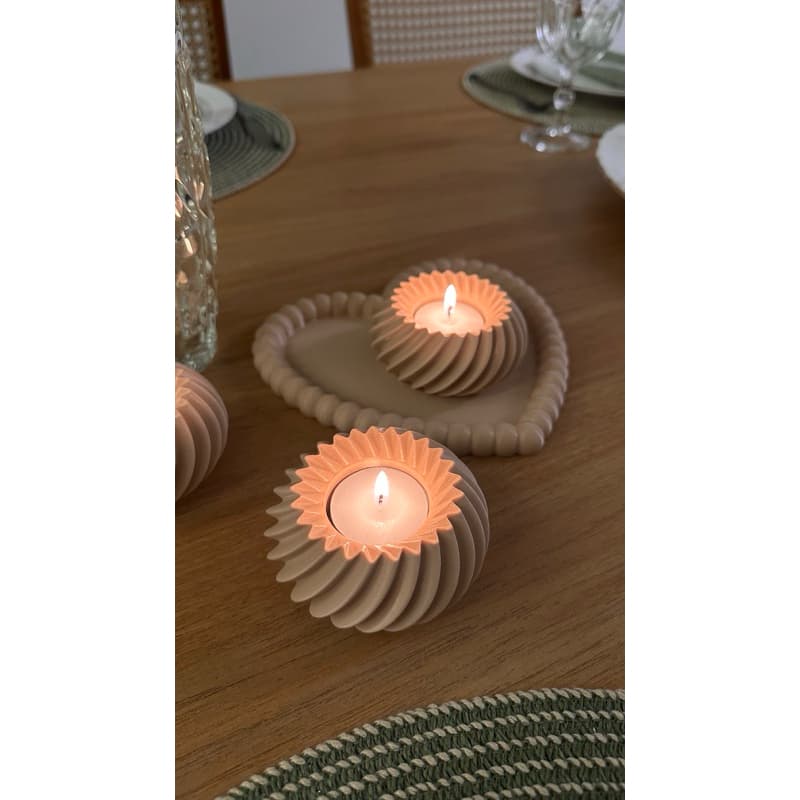 Kit 3 Porta Velas Decorativo Moderno Minimalista em PLA para Sala Quarto Mesa Posta