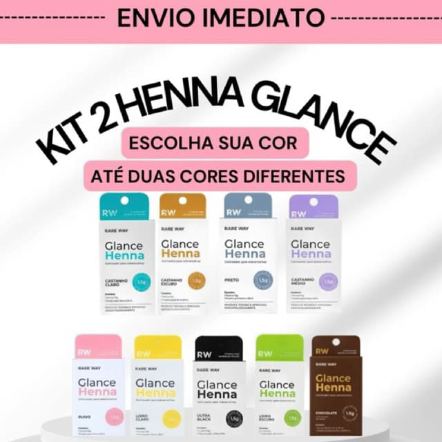 Kit de 2 Henna Sobrancelha Glance Rare Way Todas As Cores Mini 1,5 G - Designer De Sobrancelhas