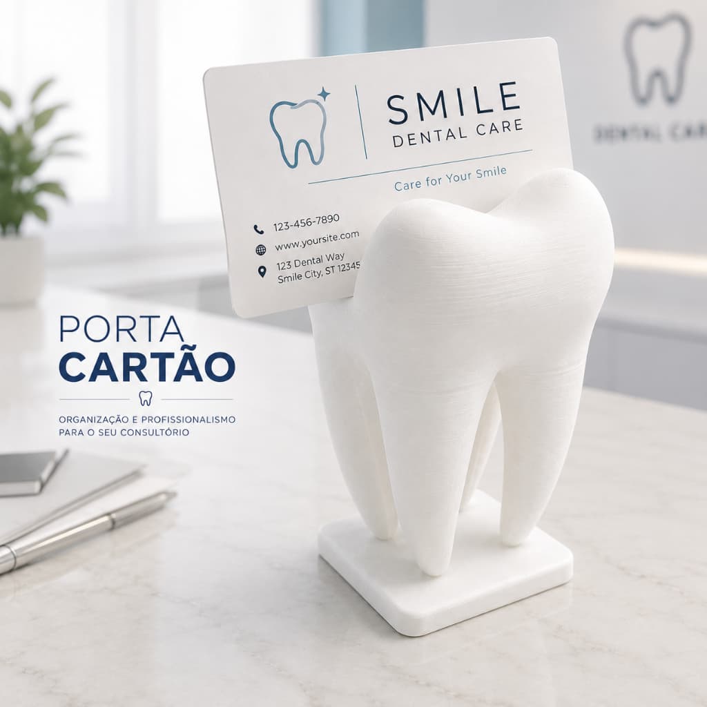 Porta Cartão de Visita em Formato de Dente Dentistas Odontologia