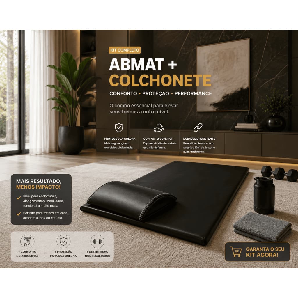 Kit Treino Academia 01 Abmat E 01 Colchonete Para Alongamento E Abdominais Frete Ágil Hoje