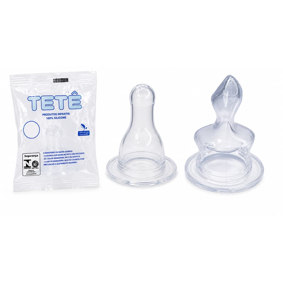 Bicos De Mamadeira Universal 100% Silicone Bico Ortodôntico (Chato) E Redondo