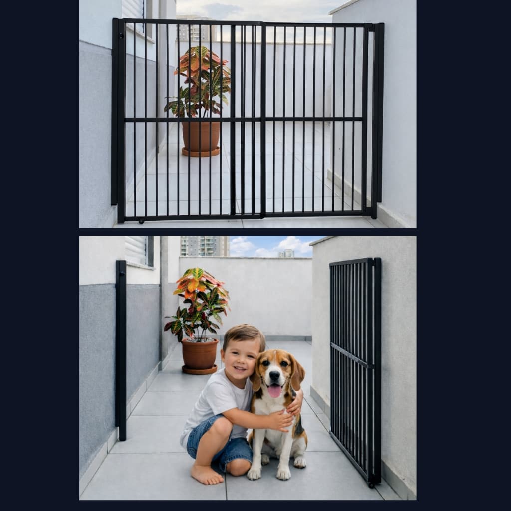 Portão de Segurança Criança e PET de Abrir e Correr Altura 100cm Largura Regulável 105 a 200cm